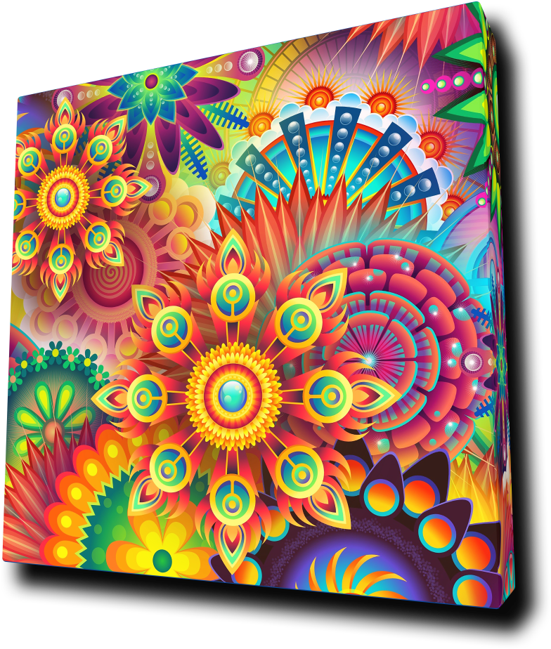 Vibrant Psychedelic Artwork Laptop Skin PNG image