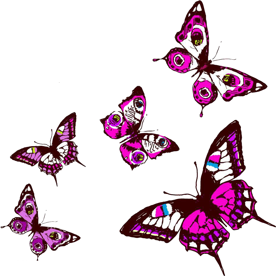 Vibrant_ Purple_ Butterflies_ Artwork PNG image