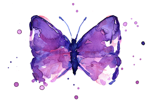Vibrant Purple Butterfly Artwork PNG image