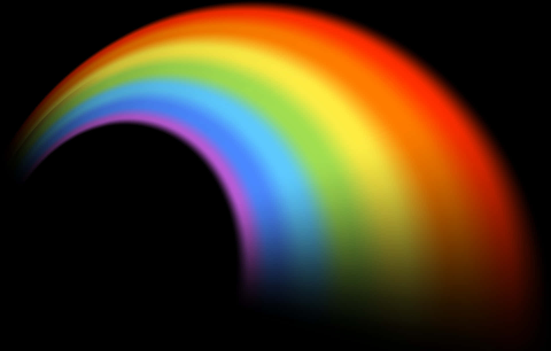 Vibrant Rainbow Arc Black Background PNG image