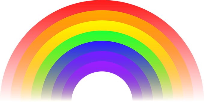 Vibrant Rainbow Arc Digital Art PNG image