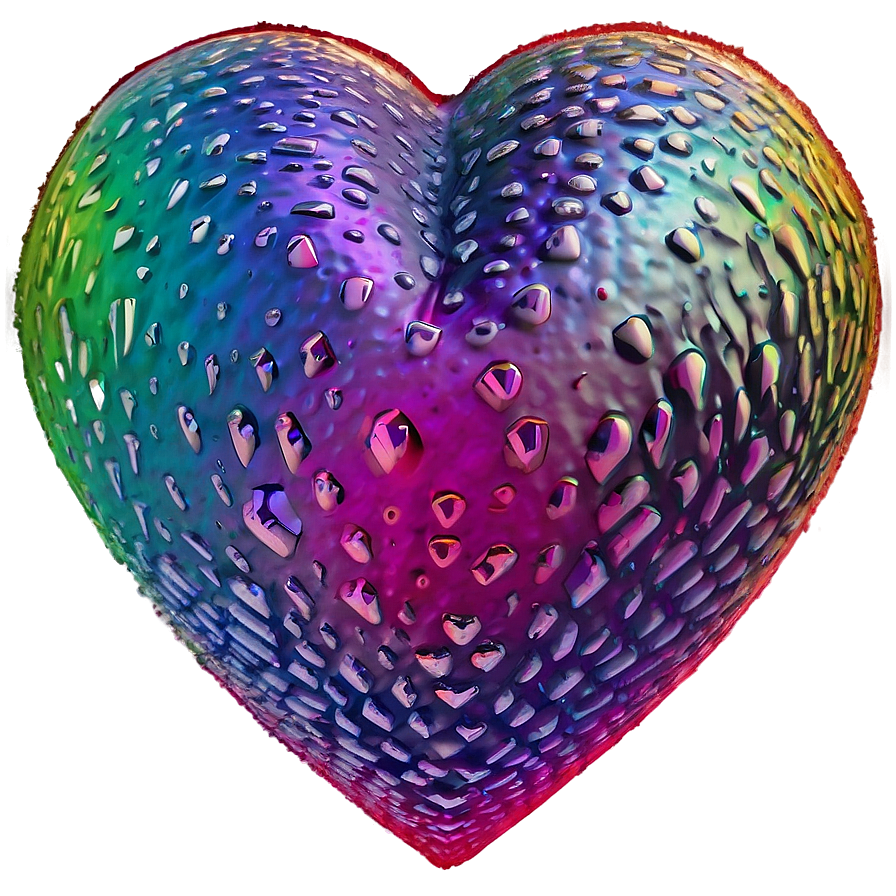 Vibrant Rainbow Heart Png Ink PNG image