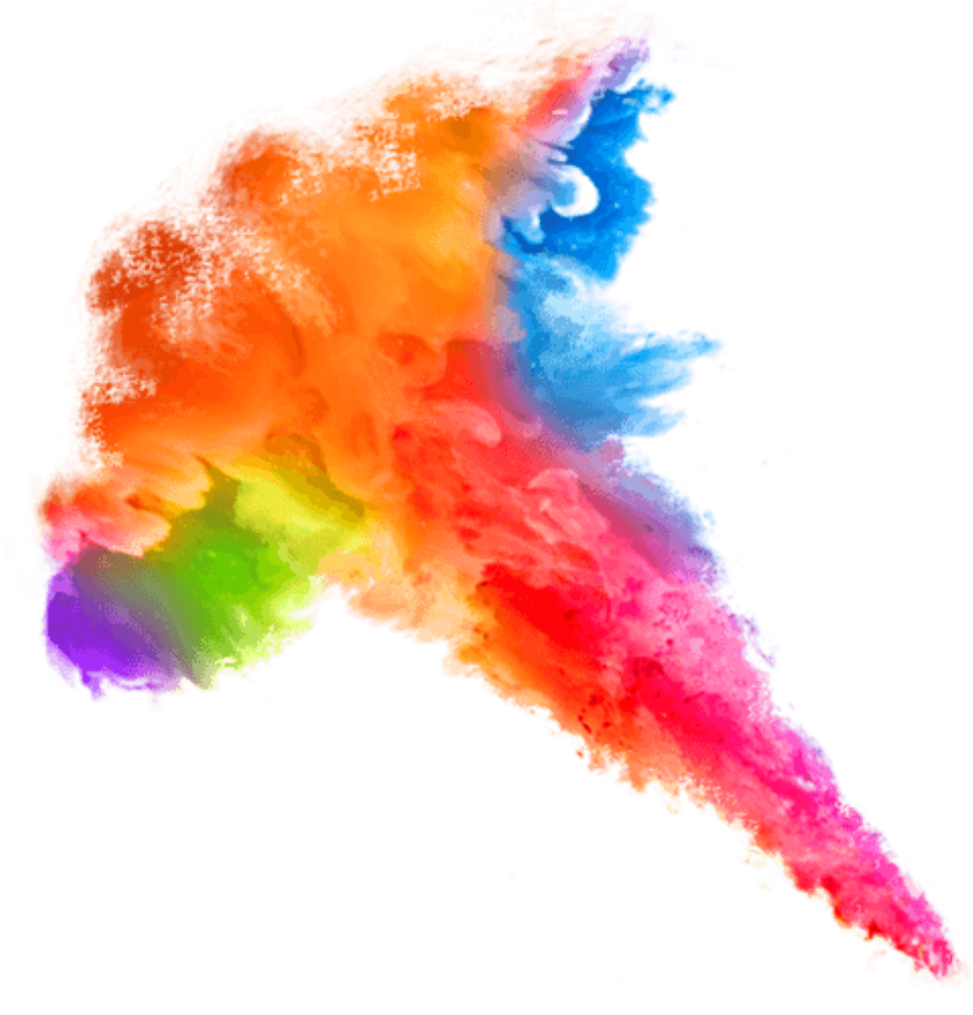 Vibrant Rainbow Smoke Cloud PNG image