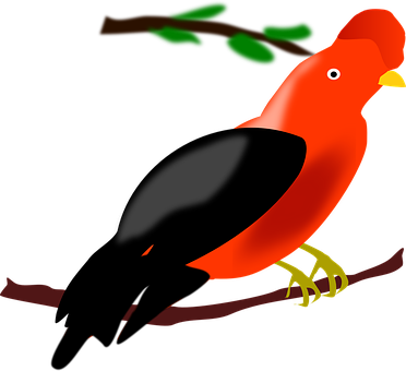 Vibrant_ Red_ Bird_ Illustration PNG image