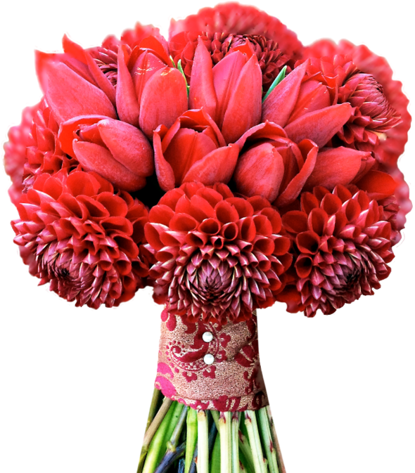 Vibrant Red Floral Bouquet PNG image