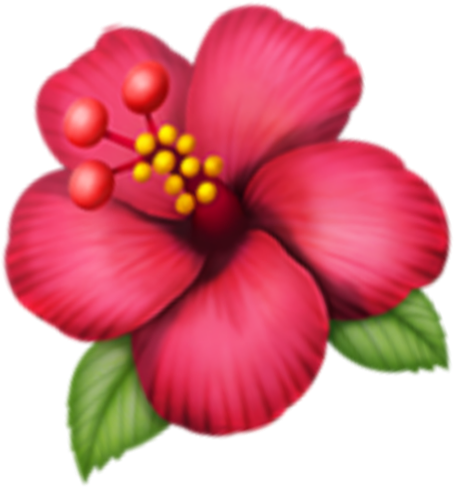 Vibrant Red Hibiscus Emoji PNG image