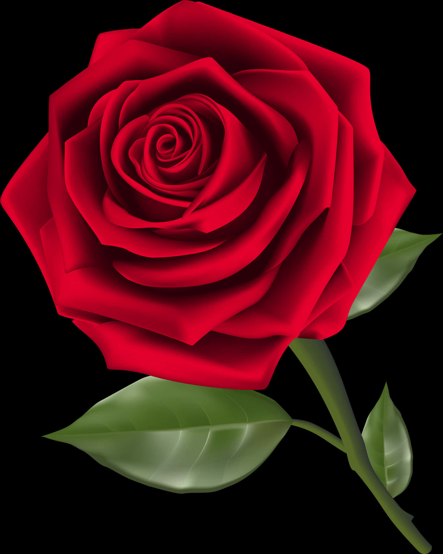 Vibrant Red Rose Graphic PNG image