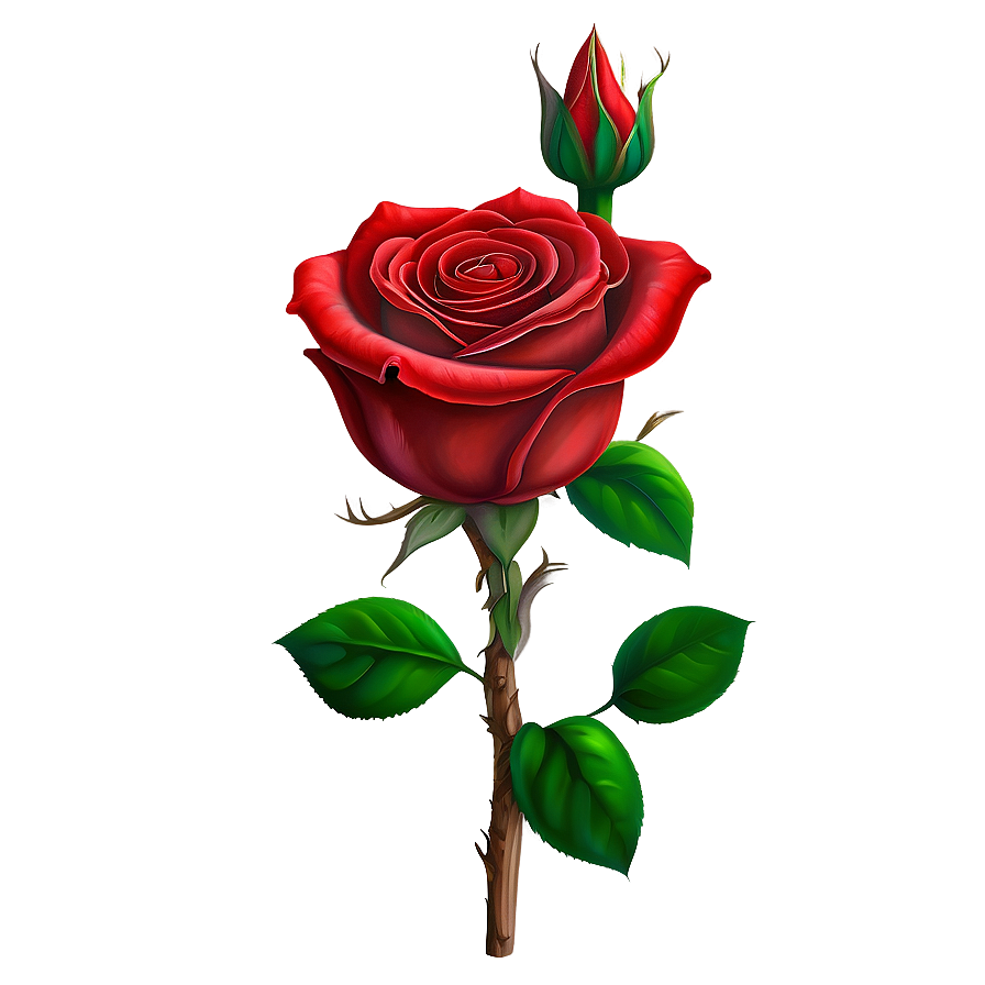 Vibrant Red Rose Png Owg PNG image