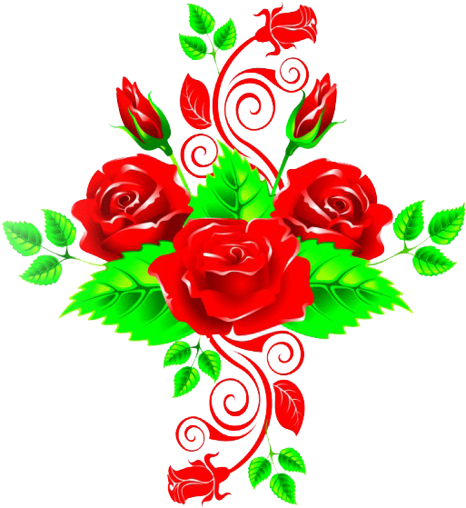 Vibrant Red Roses Graphic PNG image