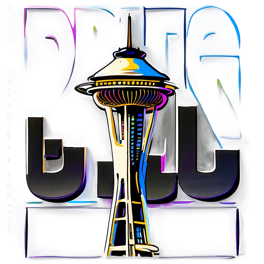 Vibrant Seattle Skyline Art Png 80 PNG image