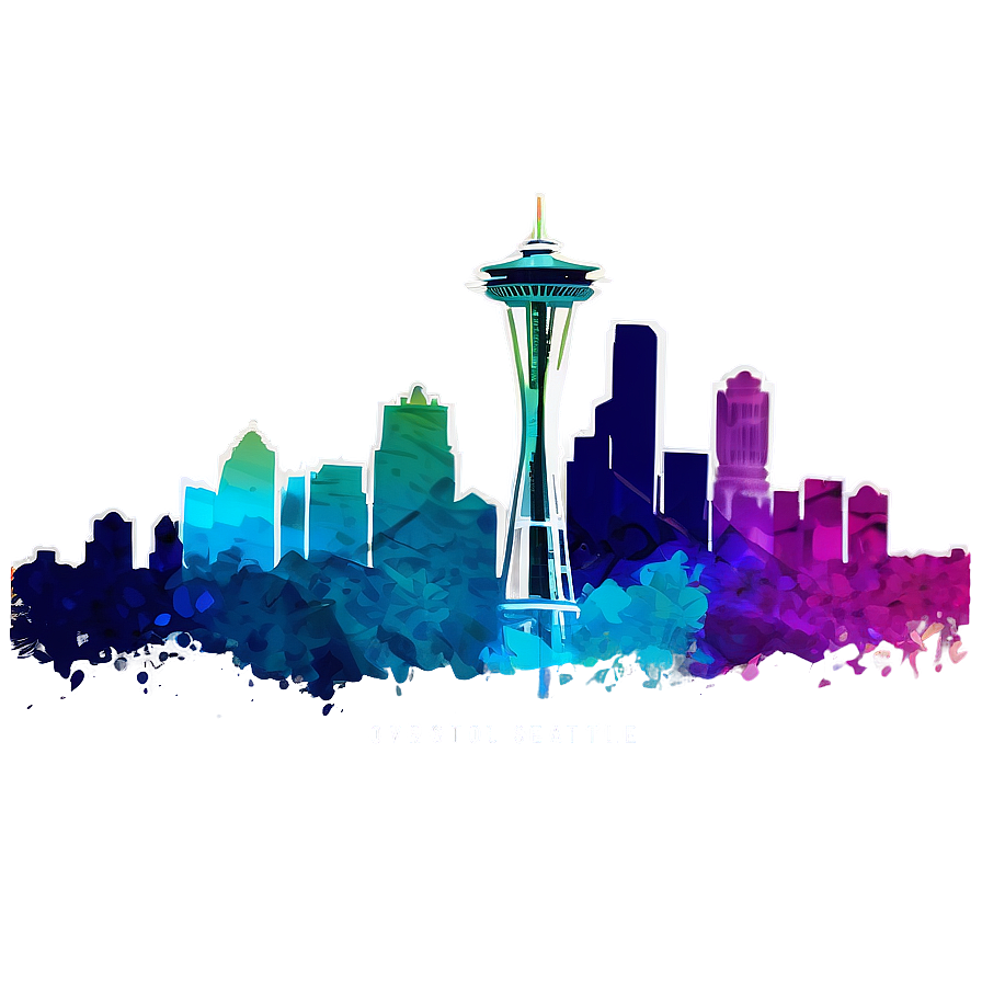 Vibrant Seattle Skyline Png 06292024 PNG image