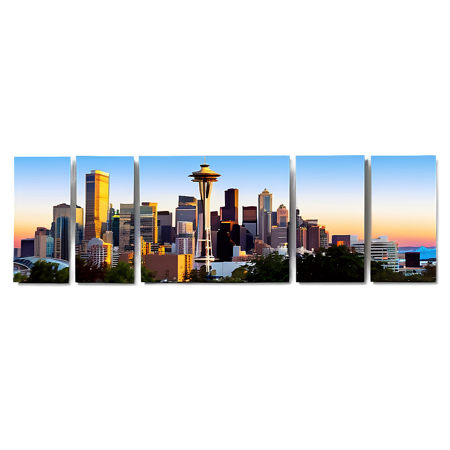 Vibrant Seattle Skyline Png 50 PNG image