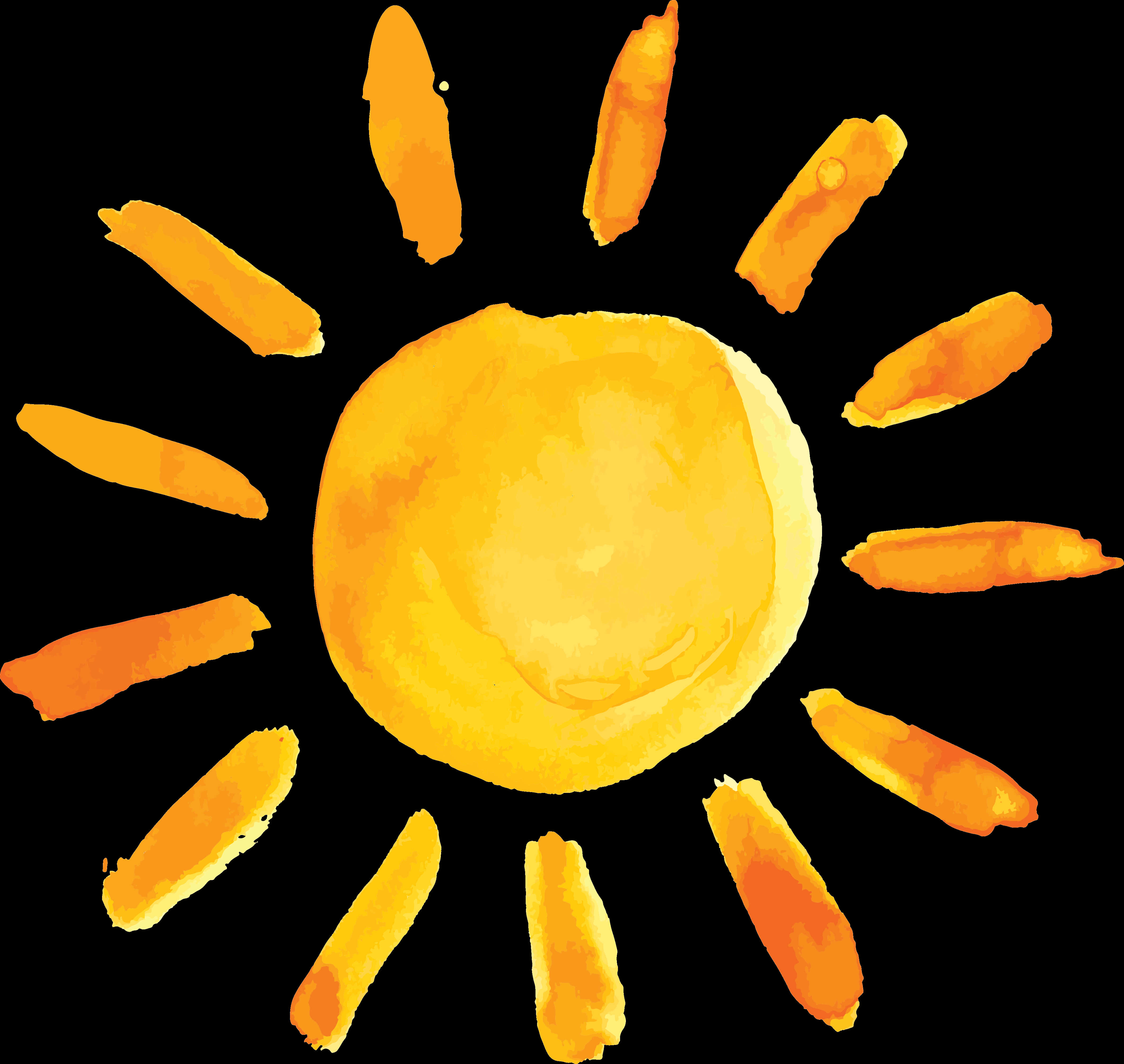 Vibrant Sun Illustration Transparent Background PNG image