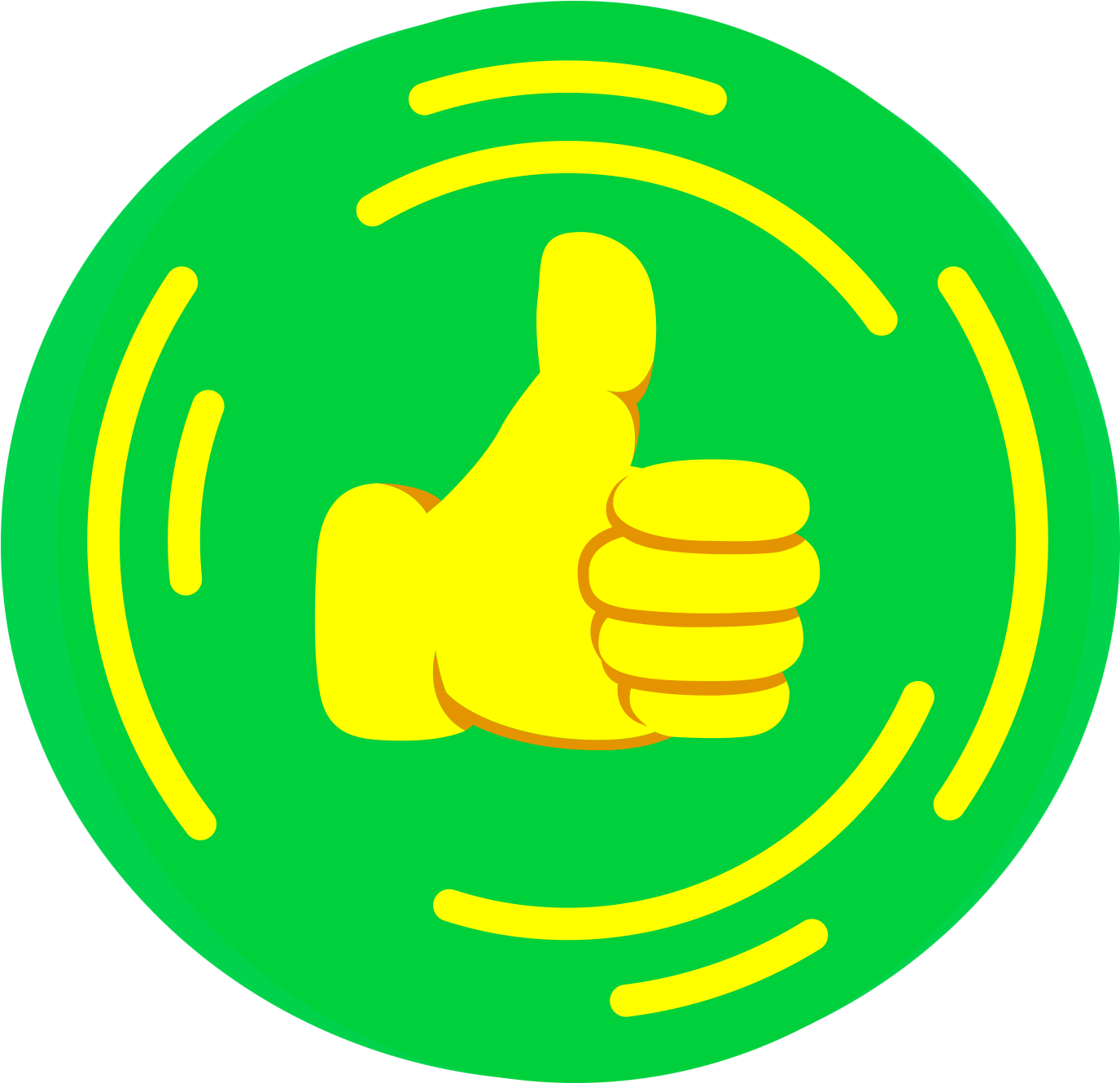 Vibrant Thumbs Up Emoji Green Background.png PNG image