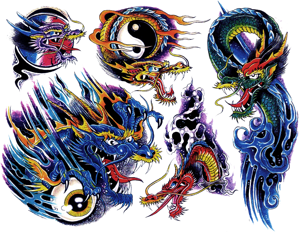 Vibrant Traditional Dragon Artwork PNG image