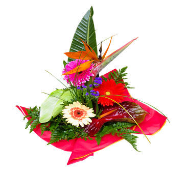 Vibrant_ Tropical_ Flower_ Bouquet PNG image