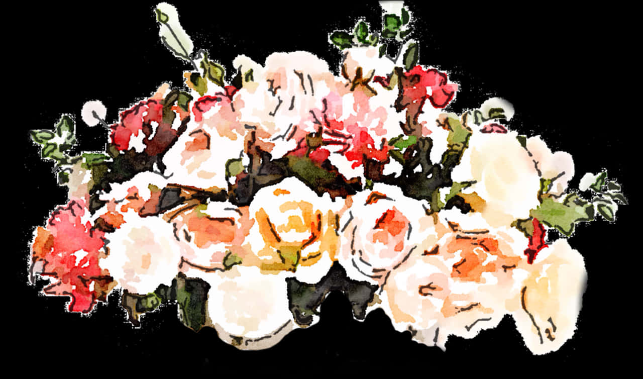 Vibrant_ Watercolor_ Floral_ Arrangement.jpg PNG image