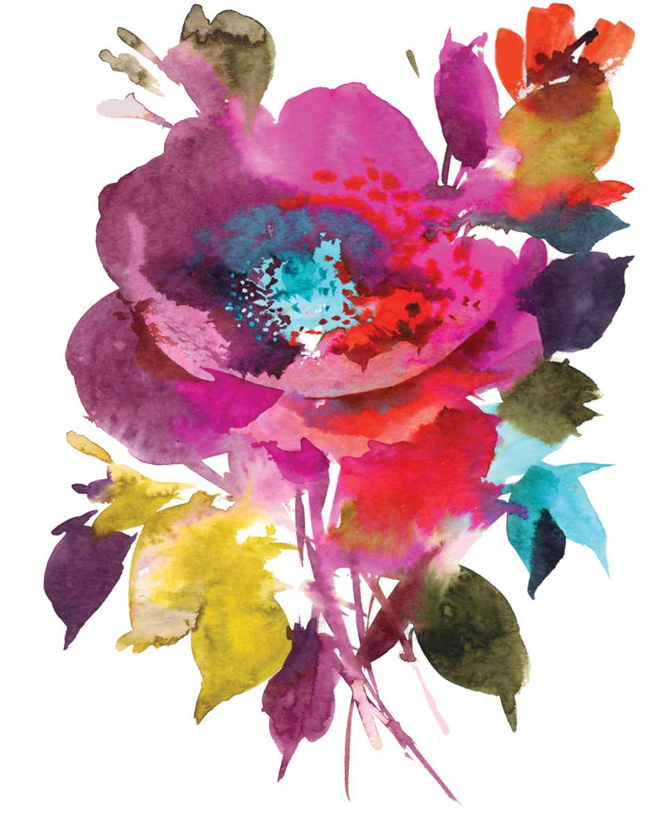 Vibrant_ Watercolor_ Flower_ Tattoo_ Design PNG image