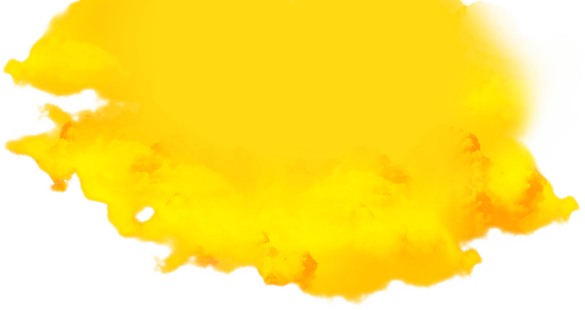 Vibrant Yellow Cartoon Cloud PNG image