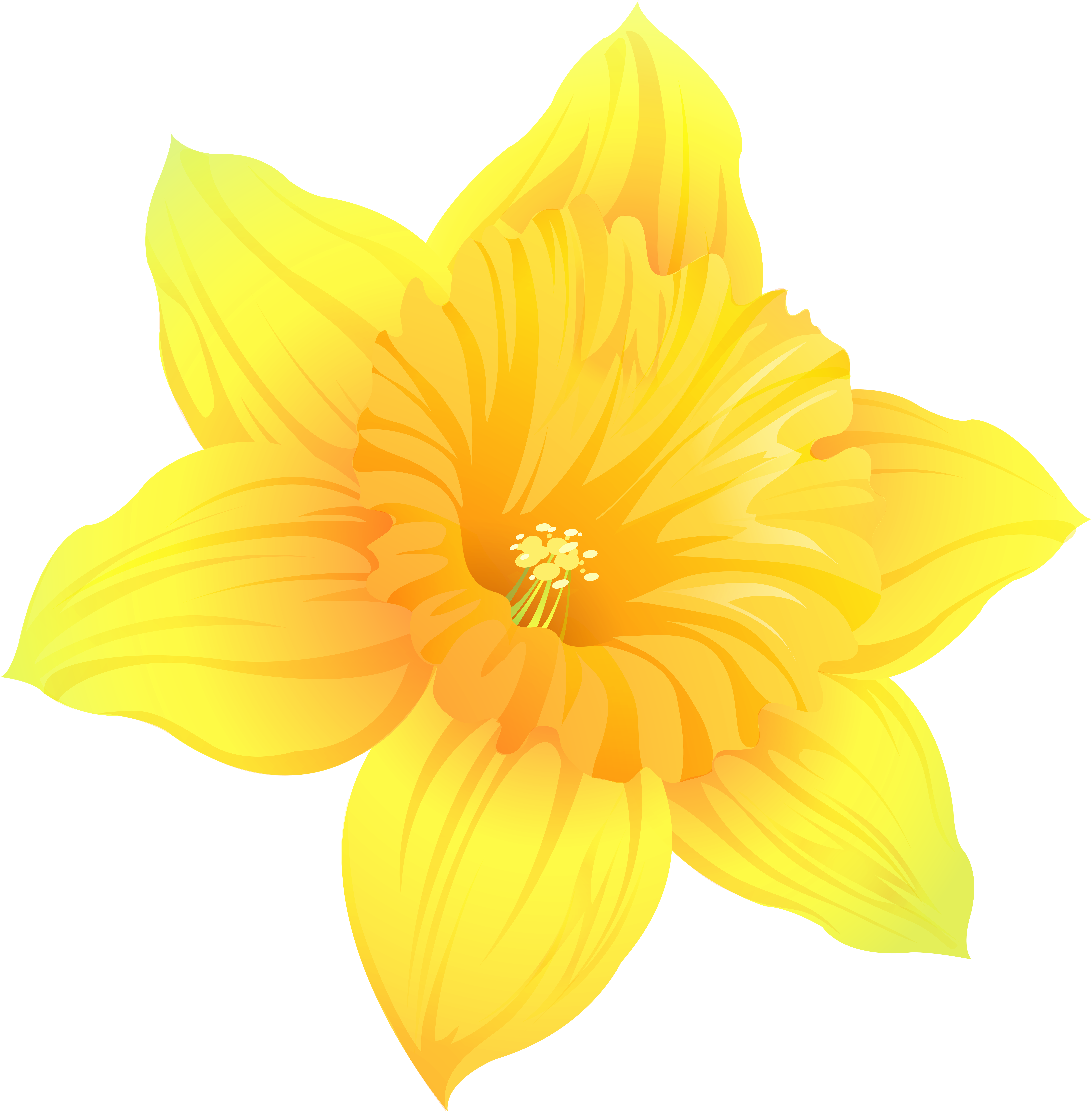 Vibrant Yellow Daffodil Illustration PNG image