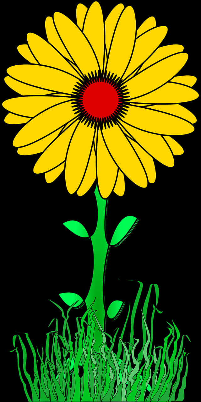 Vibrant Yellow Daisy Vector Art PNG image