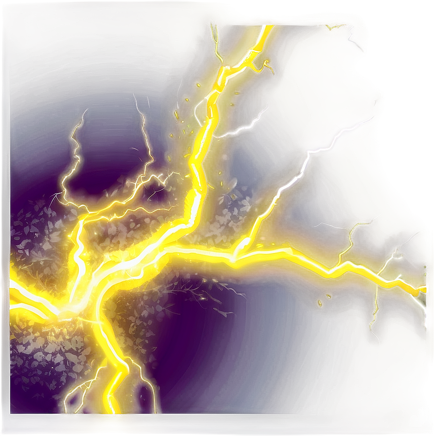 Vibrant Yellow Lightning Illustration Png 06132024 PNG image