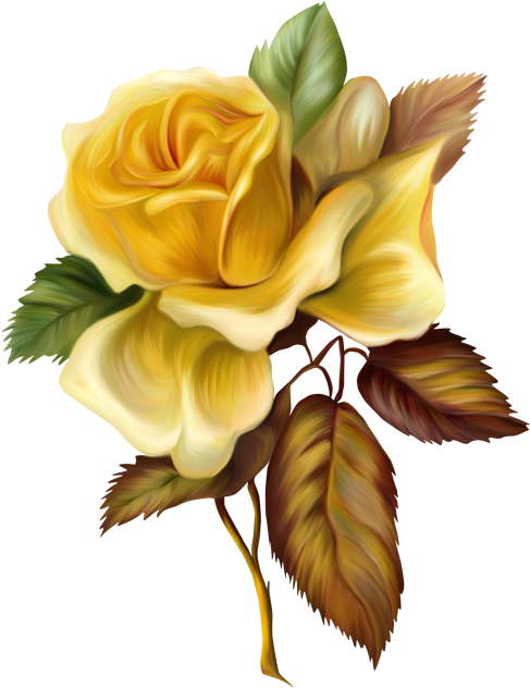 Vibrant Yellow Rose Artwork PNG image