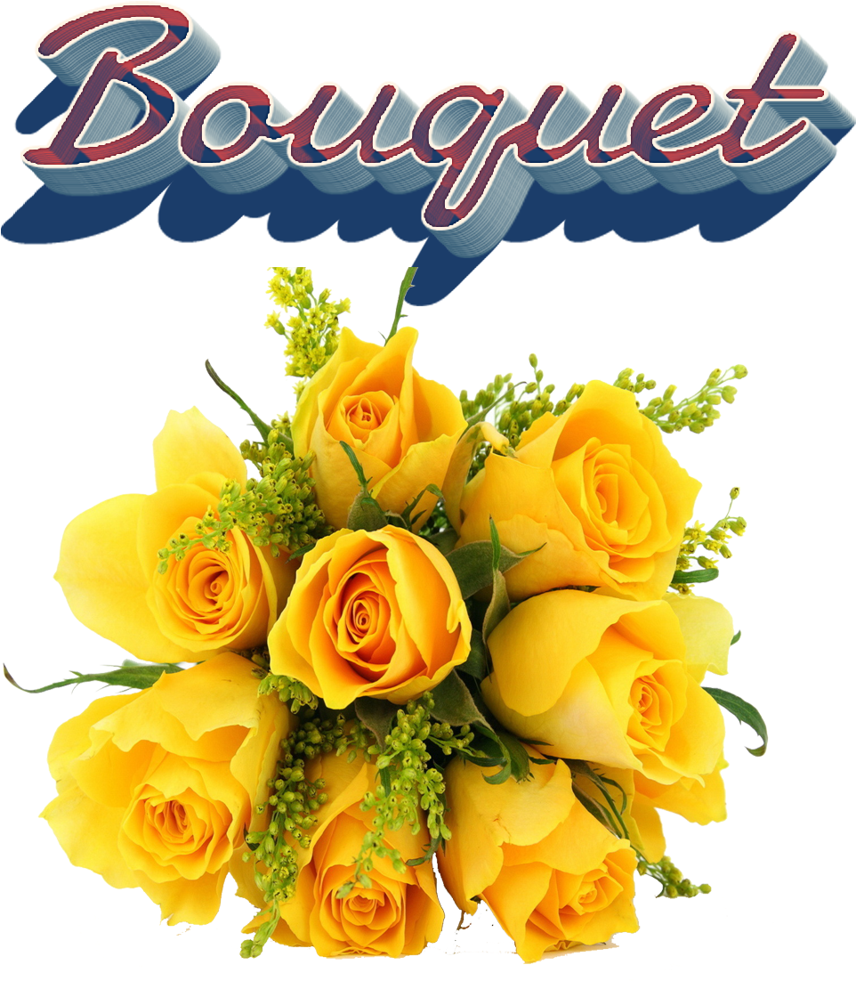 Vibrant_ Yellow_ Rose_ Bouquet PNG image