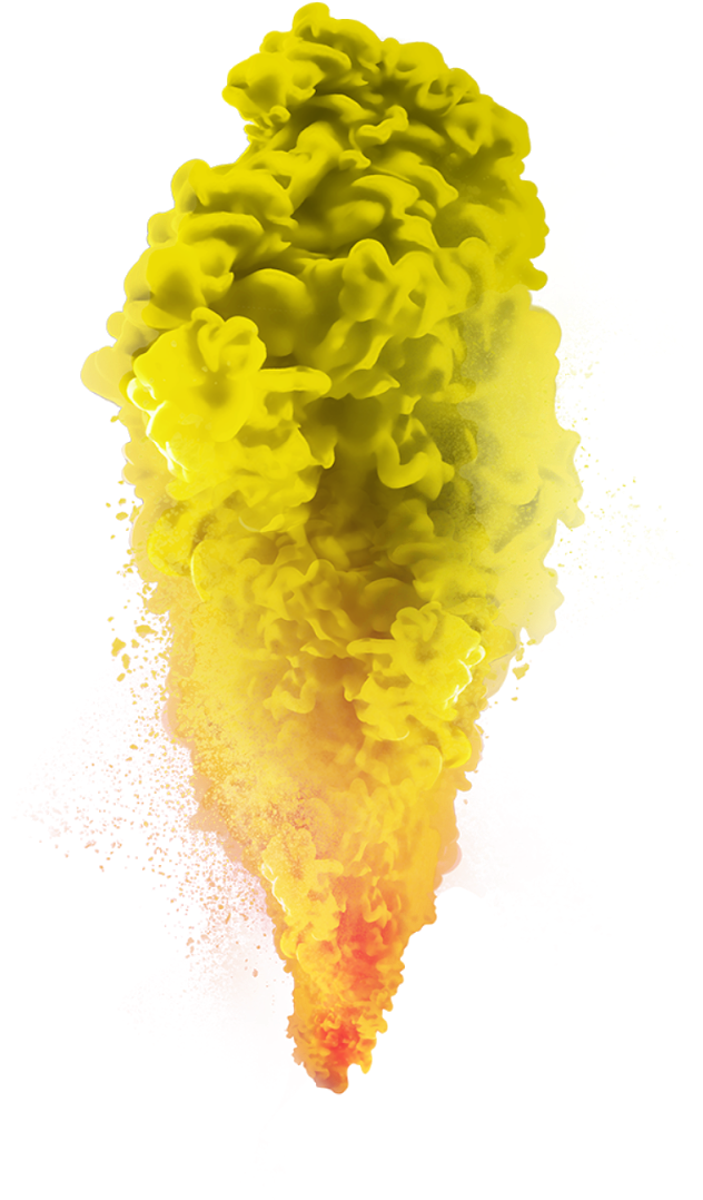 Vibrant Yellow Smoke Plume PNG image