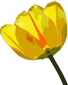 Vibrant Yellow Tulip Artwork PNG image
