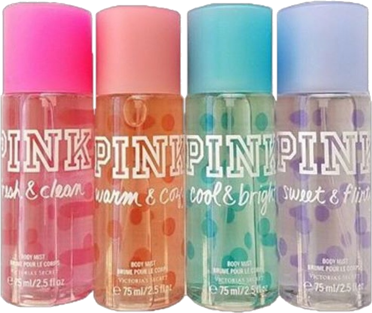 Victoria Secret P I N K Body Mist Collection PNG image