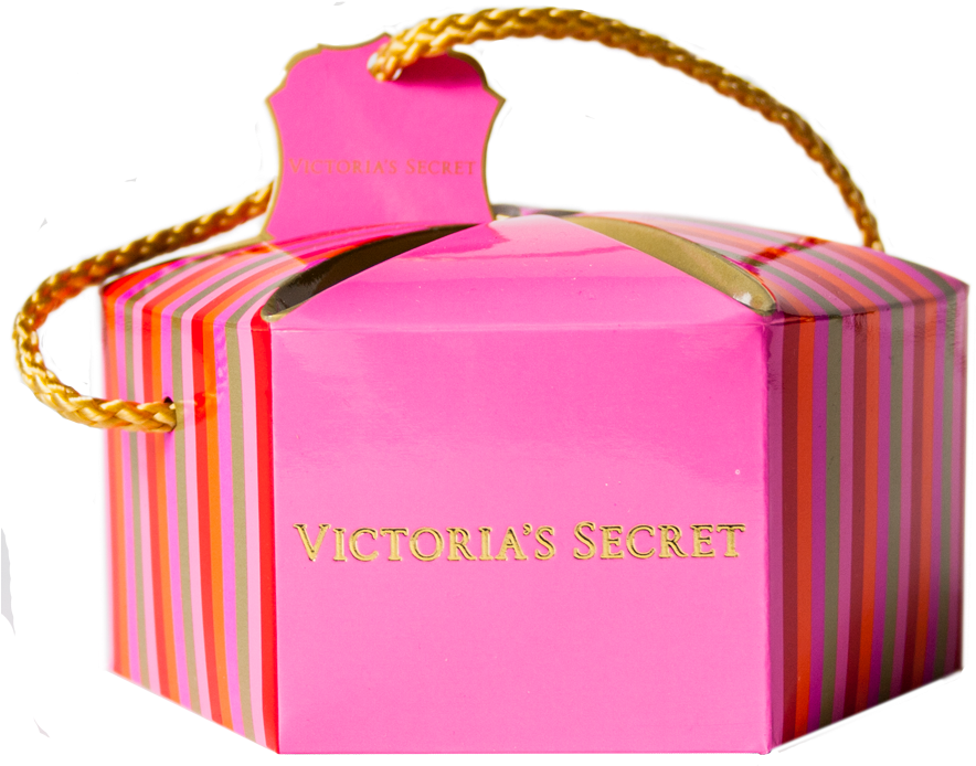 Victoria Secret Pink Striped Gift Bag PNG image