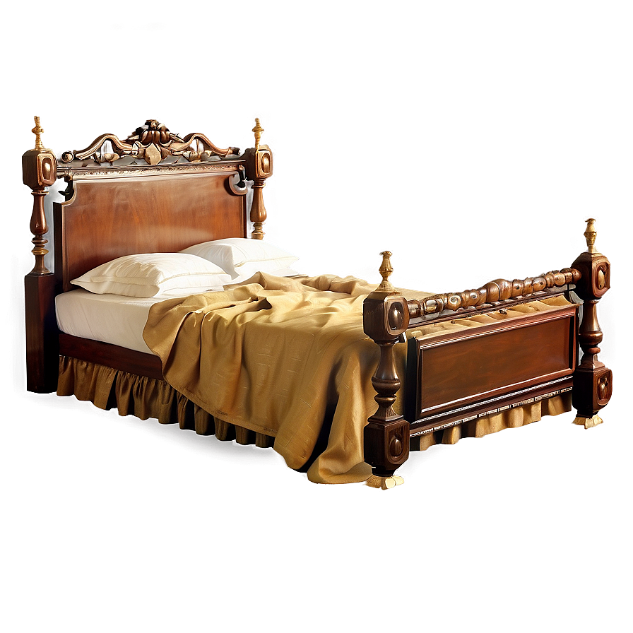 Victorian Bed Vintage Png 06282024 PNG image