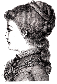 Victorian Era Woman Profile PNG image