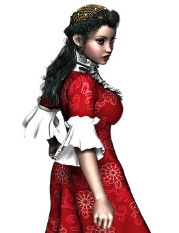 Victorian Era3 D Character PNG image