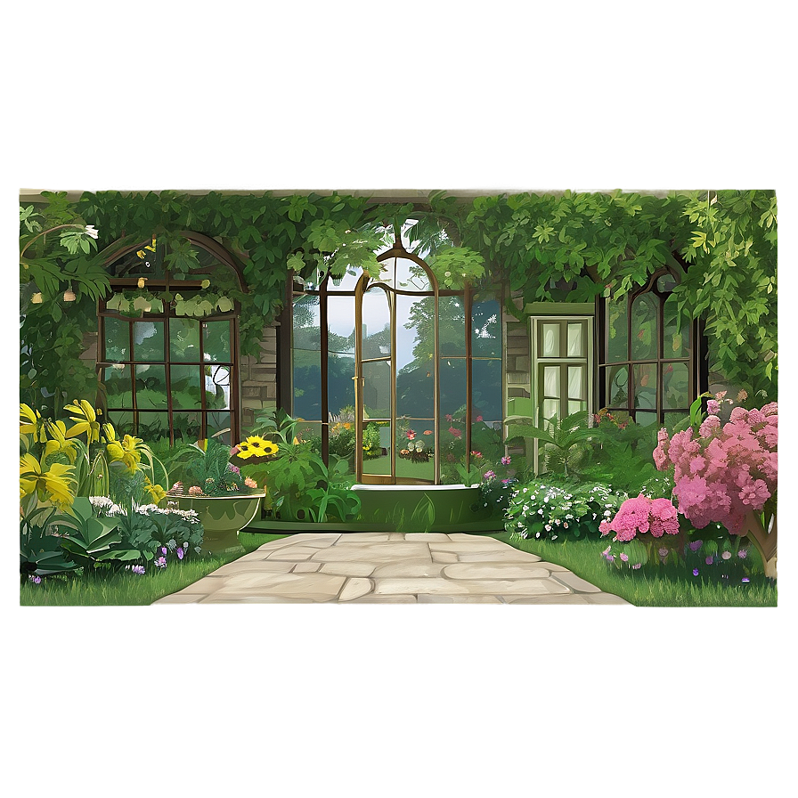 Victorian Garden Scene Png 06252024 PNG image