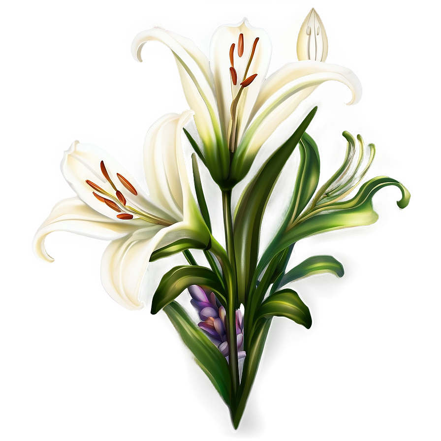 Victorian Lily Decoration Png 80 PNG image