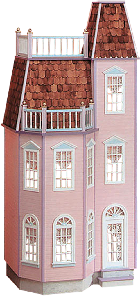 Victorian Pink Dollhouse PNG image