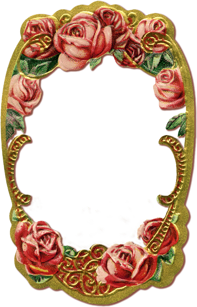 Victorian Rose Frame Graphic PNG image