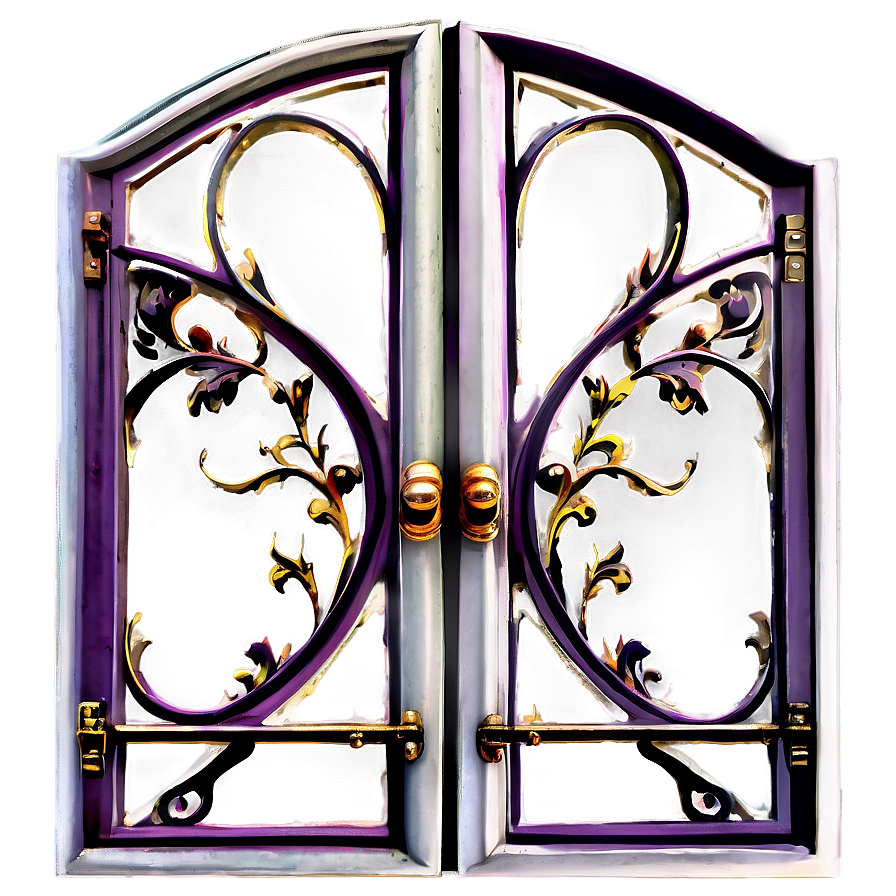 Victorian Scrollwork Gate Png 05242024 PNG image