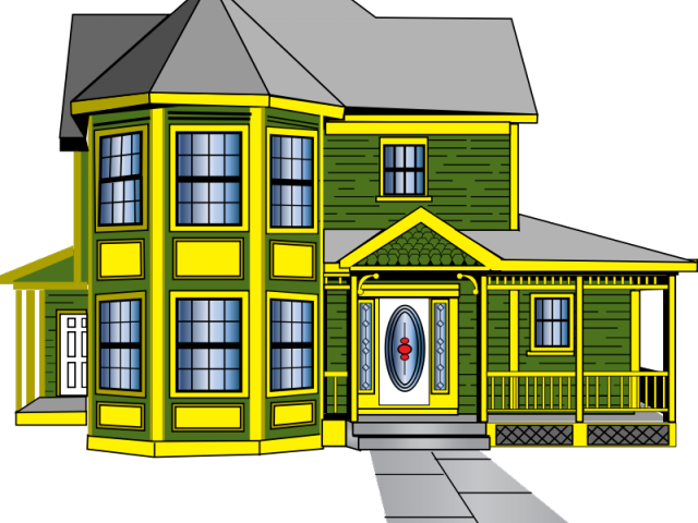 Victorian Style Cartoon Mansion PNG image