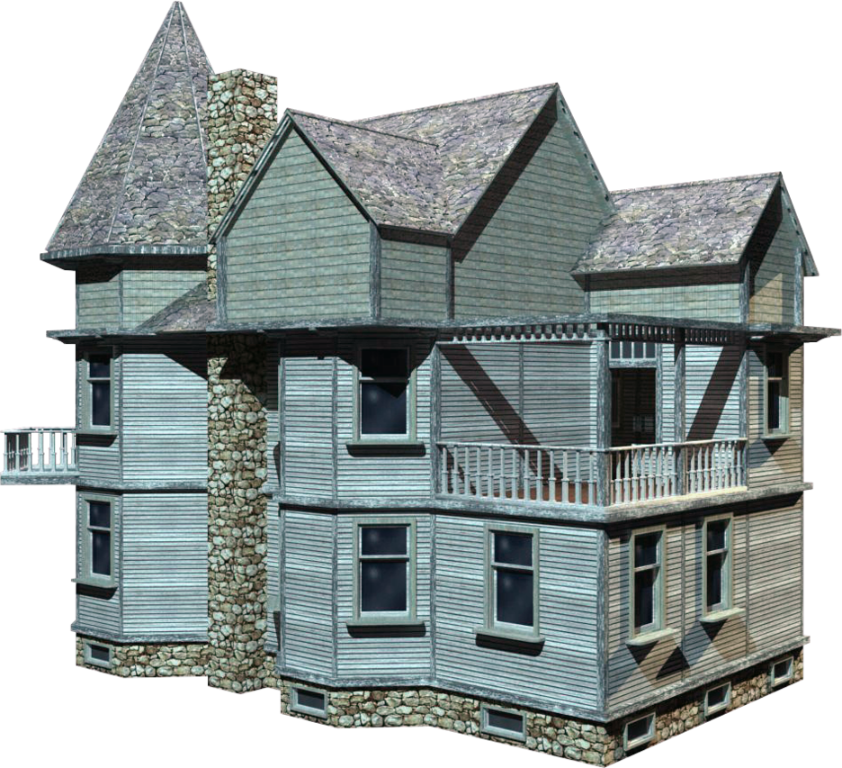 Victorian Style House3 D Model PNG image