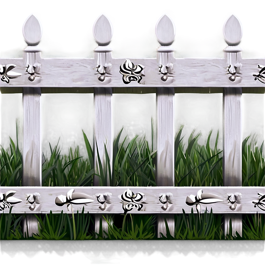 Victorian Style White Fence Png 06272024 PNG image