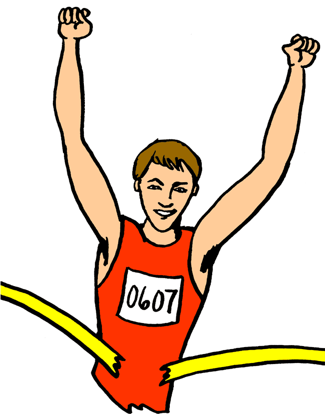Victorious Runner Crossing Finish Line PNG image