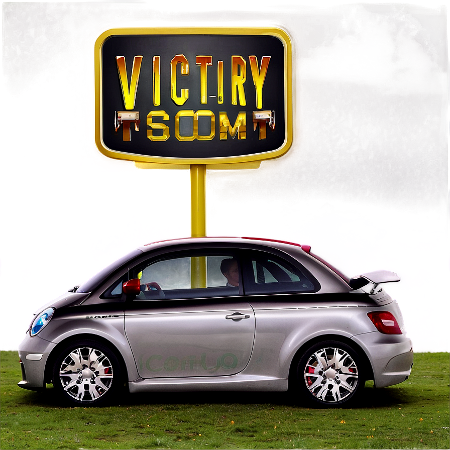 Victory Sign Silver Car PNG image