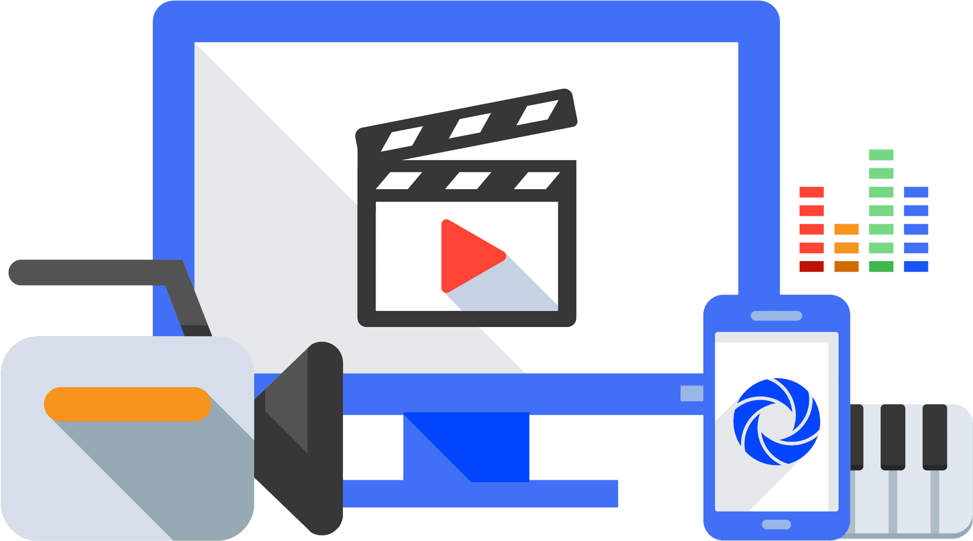 Video Editing Concept Illustration PNG image