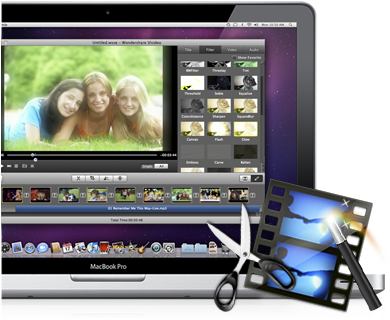 Video Editing Softwareon Laptop PNG image