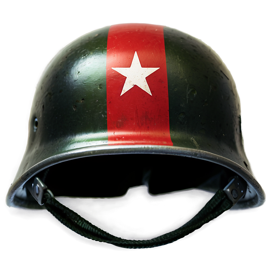 Vietnam War Helmet On Flag Png Vnq18 PNG image