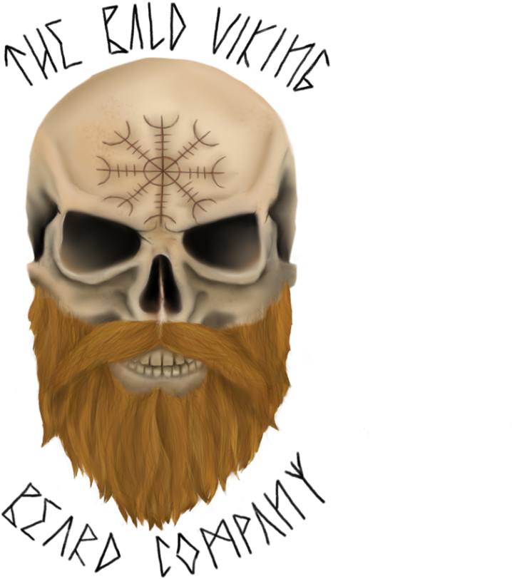 Viking Skull Beard Illustration PNG image