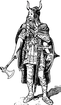 Viking Warrior Illustration PNG image